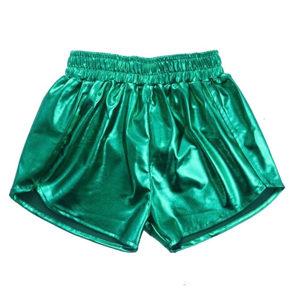 Baby & Kids Metallic Green Shorts